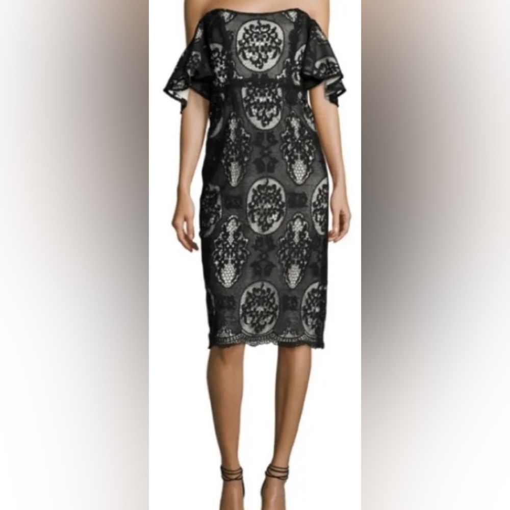 Mestiza - Off-Shoulder Midi Lace Dress